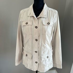 Eddie Bauer Women’s Large Tall tan cargo jacket